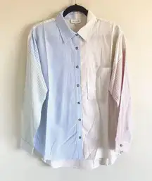 ACOA Striped Color Block Button Down Long Sleeved Shirt NWT From Buckle