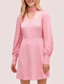 Kate Spade  NWOT SZ 0 bubble gum pink jacquard satin square neck dress