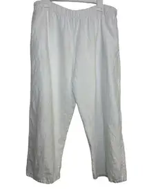 Bryn Walker 100% Linen White Cropped Wide Leg Pants Soze Large