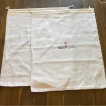 Moncler Dust Bag Bundle Set Of 2 Drawstring Bag Travel Protective Cases White
