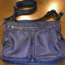 Navy Blue Nylon Polyester Easy Clean Crossbody Purse Shoulder Bag