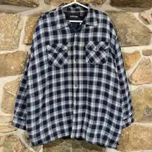 Vintage Blue/White Quilted Interior Alaska Bay Flannel w/ Pockets