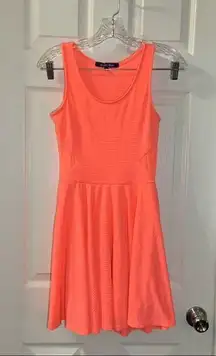 Ocean Drive  Coral/Orange Mesh Accent Sleeveless Dress M