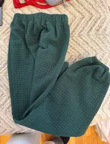 Princess Polly green waffle sweatpants