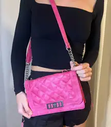 Mix No 6 Hot Pink Denim shoulder purse