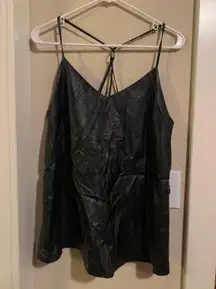 Boutique Black Faux Leather Shirt