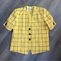 Vintage Yellow Plaid Blazer with Black Buttons Cher from Clueless 14