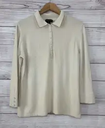 Jones New York Womans Sweater Top  Beige  Wool/rabbit Hair  Long Sleeve SZ XL