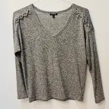 Express gray braided detail light weight sweater size small