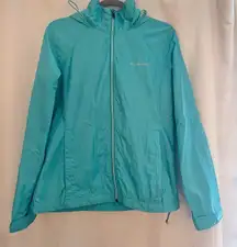 Teal Blue Columbia Rain Jacket