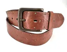 American Eagle Outfitters Women's Leather Studded Buckle Waist Belt Brown Medium