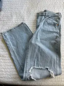 Wide-Leg Distressed Wild Fable Blue Jeans