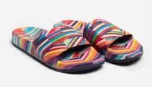 Multi Stripe Pool Slide Sandals