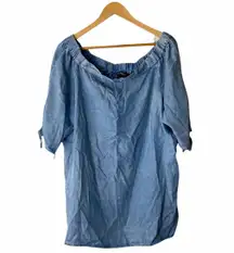 Off The Shoulder Chambray Top