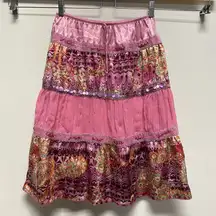 Vintage Y2K Extraordinary Skirt Fairy Sz XL Pink Tiered Feminine Festival Barbie
