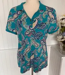 BOGO Short Sleeve Multicolored Paisley Top