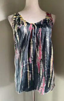 Zadig & Voltaire Tie Dye Tank Top Skull Buttons S boho Y2K fqiry whimsi blue pik