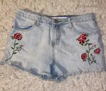 Embroidered Flower Shorts