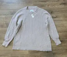 NWT Aerie Women's Pink and Cream Jumper long sleeve sweater comfy size M E5