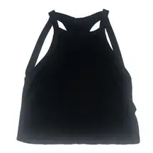 Artizia LNA XS Black Ribbed Cropped Backless Tank Top