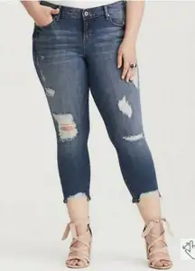Torrid‎ Jeans Ankle Skinny Destruction Size 18 Distressed EUC 0411
