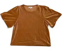 Texture And Thread Madewell Mustard Yellow Textured Short Sleeve Top Size Medium