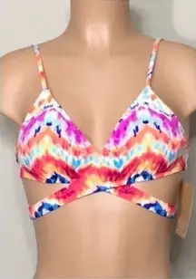 HOBIE chevron print bikini top. NWT