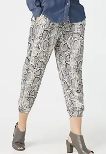 Bishop + Young Anthropologie Serpentine‎ Satin Joggers Women's XS Snakeskin