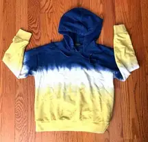 Lauren Ralph Lauren Tie Dye Blue White Yellow Hoodie Sweatshirt Women’s Size M