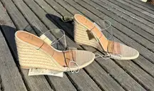 A New Day Womens Ansel Double Band Open Toe Wedge Heels size 6 spring summer