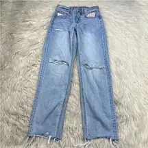 American Eagle 90's Straight Patchwork Distressed Jeans