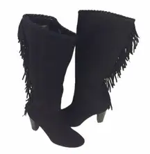 COSMOPOLITAN | boots 3.5” heel suede fringe 7