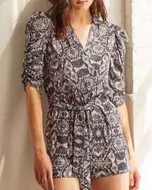 Amanda Uprichard Annika Snake Print Romper