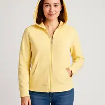 Talbots Sunny Yellow Woman’s Zip-Up Hoodie Size Small