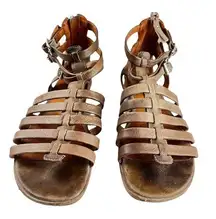 Gentle Souls Taupe Leather Strappy Gladiator Sandals Size 9