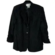 Jaeger Black Button Close Coat Size 14