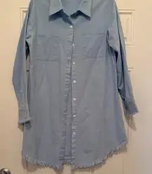 Light Blue Button-Up Women's Top