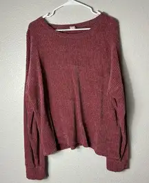 7th Ray Pink Pullover Scooped Long Sleeve Sweater size Large