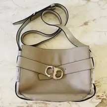 TORY BURCH Solid Tan Soft Leather Shoulder Bag