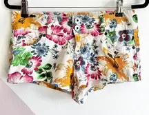 Y2K‎ Floral Denim Shorts, Festival Retro Coquette 2000s Streetwear Medium 2000s