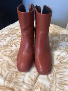 Burgundy Leather Booties