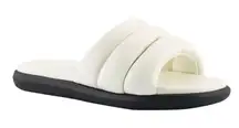 Marc Fisher Slides Womens‎ Size 5 White Leather Open Toe Slip On Shoes