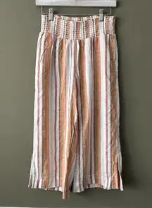 Anthropologie  Cloth and Stone Linen Blend Wide Leg Crop Pants - S