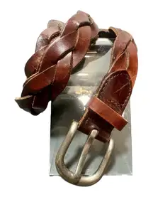 HOLLISTER Braided Brown Leather Belt