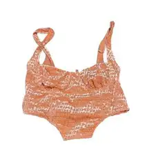 SKIMS Size Small Logo Velvet Zipper Corset Crop Top PEACH NWT