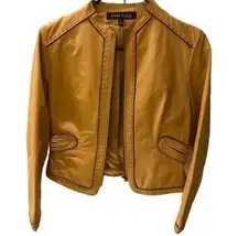 Anne‎ Klein 100% Leather Yellow Zipper Jacket​