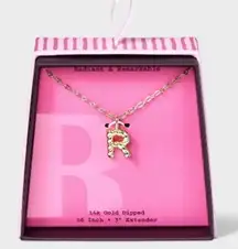 A New Day NWT 14K Gold Dipped Twisted Bubble Initial Necklace "R"