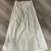 Tilly's white polka dot midi skirt