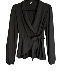HALARA Black Wrap Blouse