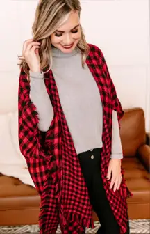 NWT Andree by Unit Checkered Poncho
